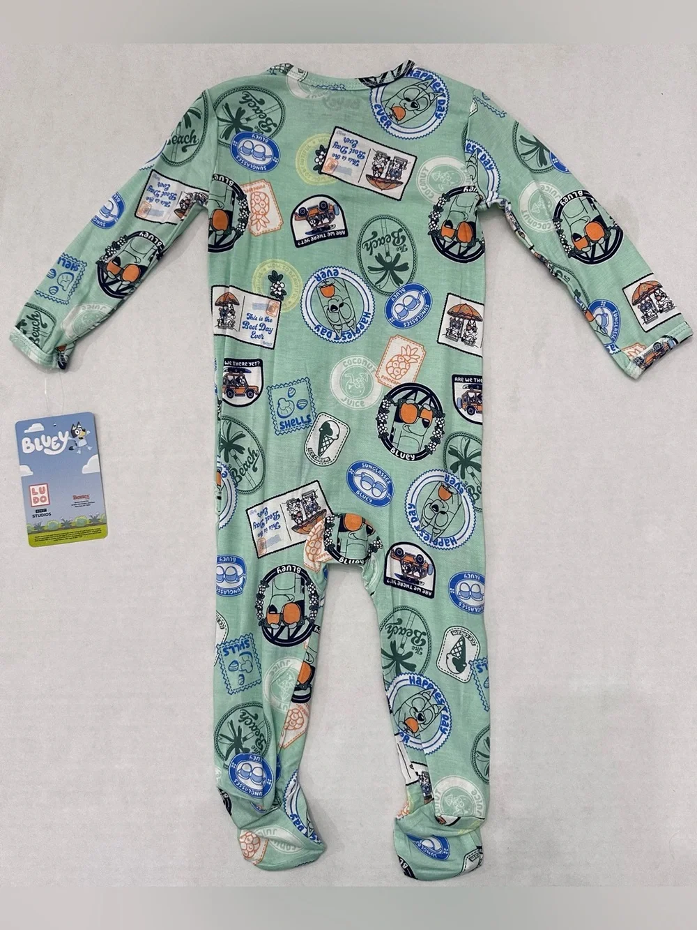 Bluey Baby Boy Cozy and Comfortable Viscose 2-Way Zip Footed 1 pc Sleep N Play